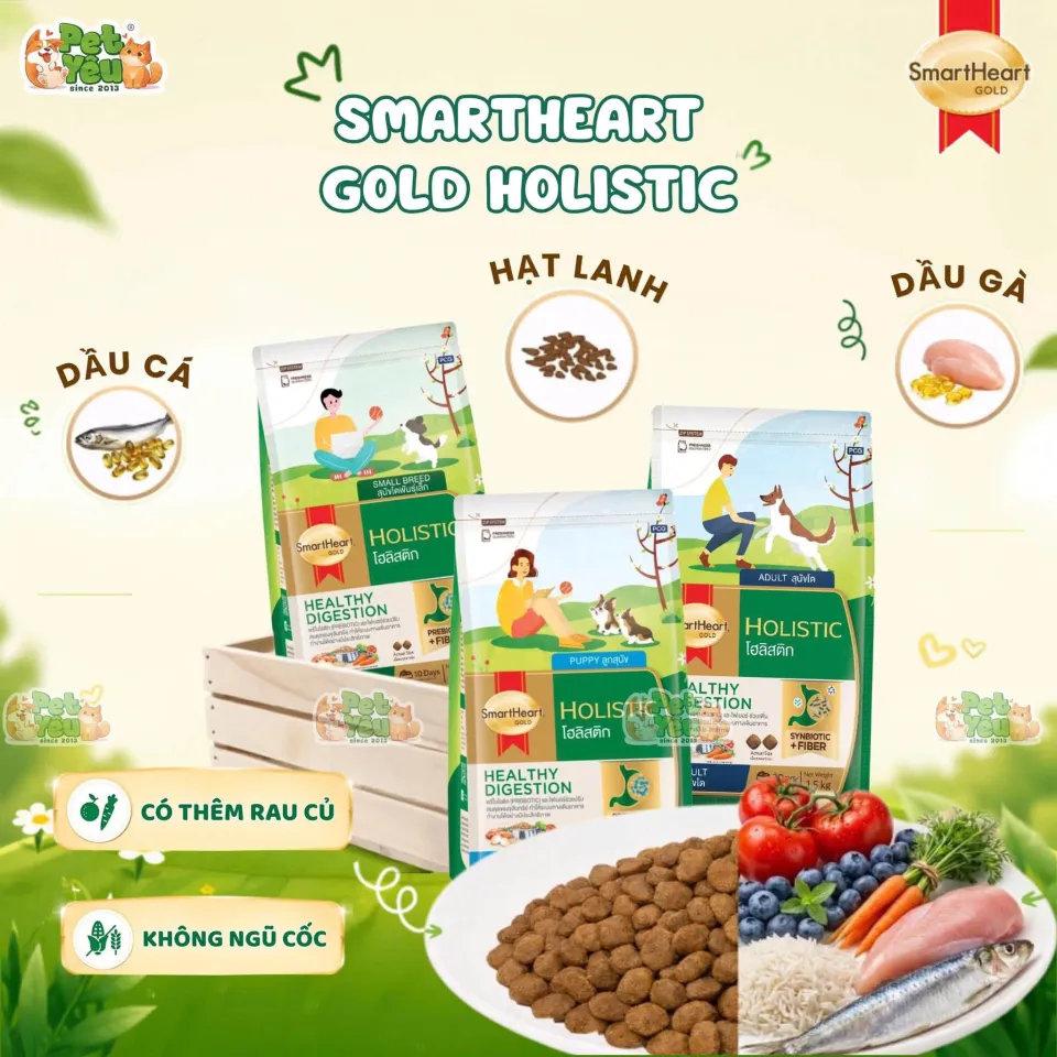 Hạt Cho Chó Smartheart Gold Holistic Giảm Vết Ố Mắt