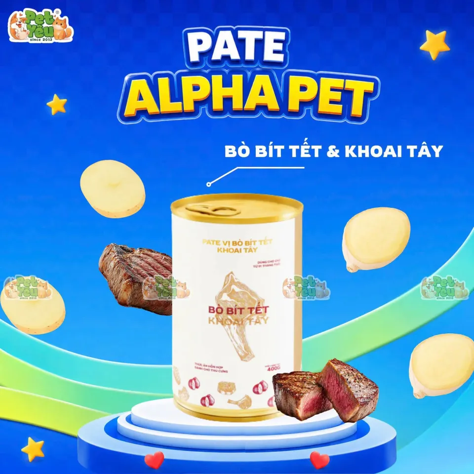 Pate Alpha Pet Cho Chó Mèo Lon 400G-307