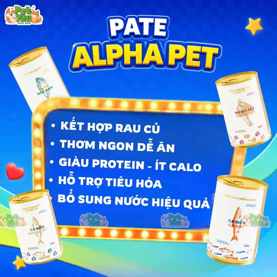 Pate Alpha Pet Cho Chó Mèo Lon 400G-307