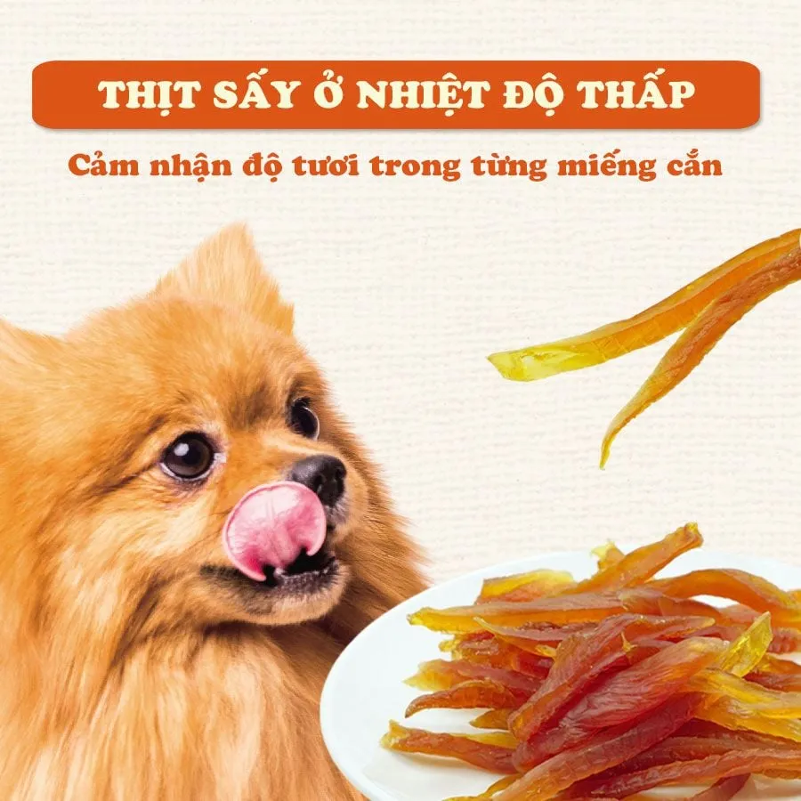 Snack Thịt Gà Sấy Dẻo Doggy Man cho cún cưng- Túi 80G