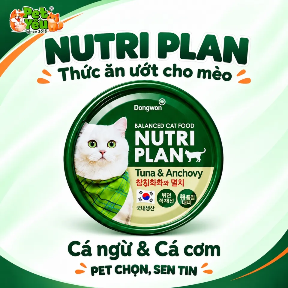Pate Dành Cho Mèo Nutri Plan Xuất Xứ Hàn Quốc - Lon 160g