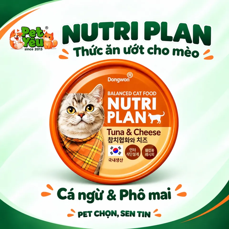 Pate Dành Cho Mèo Nutri Plan Xuất Xứ Hàn Quốc - Lon 160g