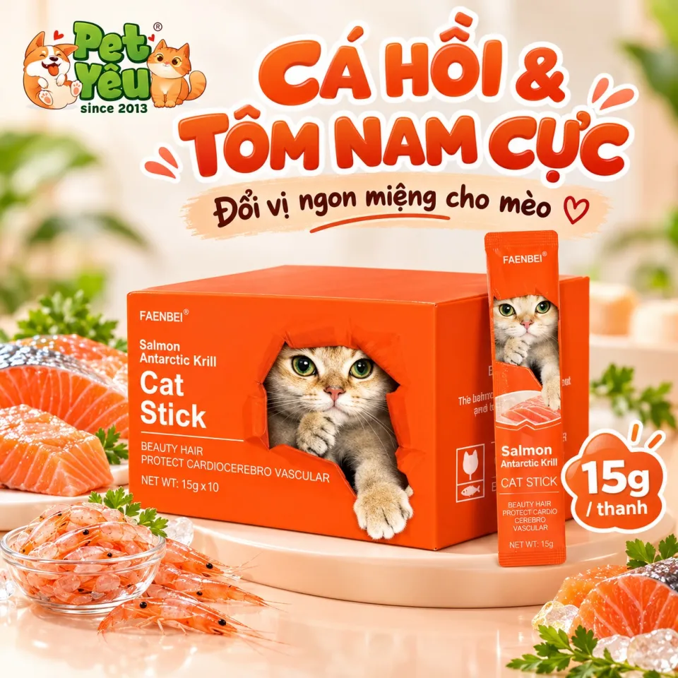 Súp Thưởng Dành Cho Mèo FAENBEI (15G x 60 Thanh)