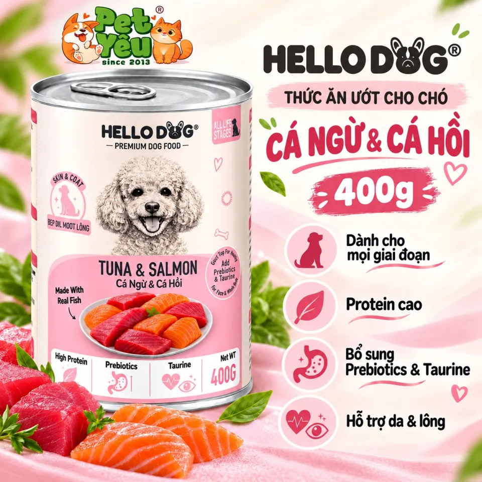 Pate Hello Dog Dành Cho Chó Mọi Lứa Tuổi - Lon 400G