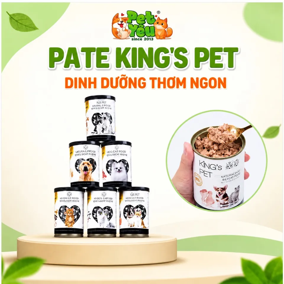Pate Cao Cấp King's Pet Dành Cho Chó & Mèo - Lon 380G