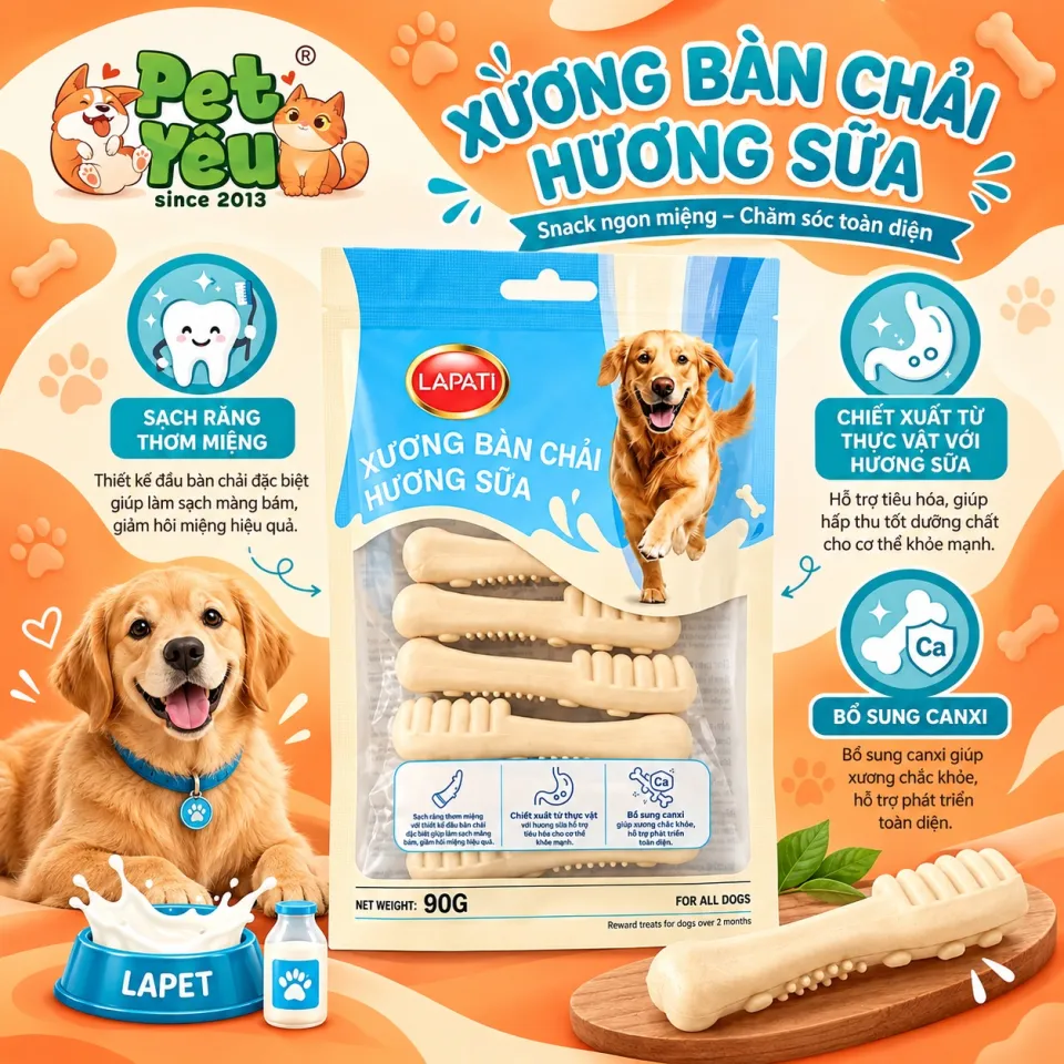 Xương Gặm Cho Chó INU LAPATI – Hỗ Trợ Sạch Răng, Bổ Sung Canxi