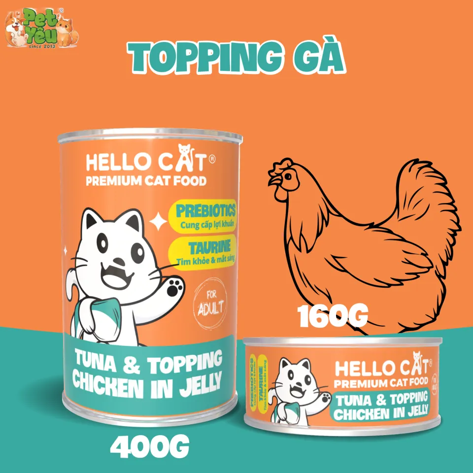 Pate cho mèo HELLO CAT lon 400g