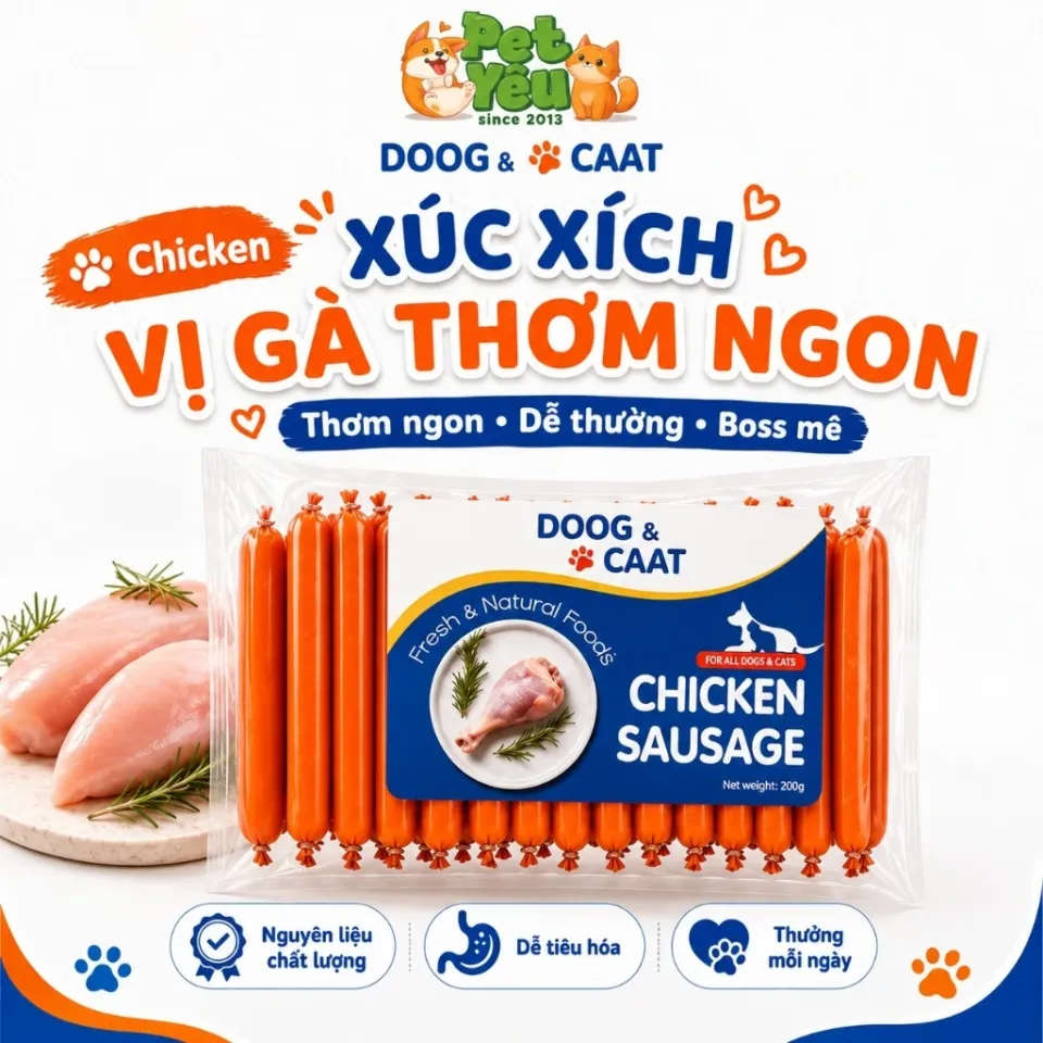 Xúc Xích DOOG & CAAT Dành Cho Chó Mèo - Gói 30 Cây-337