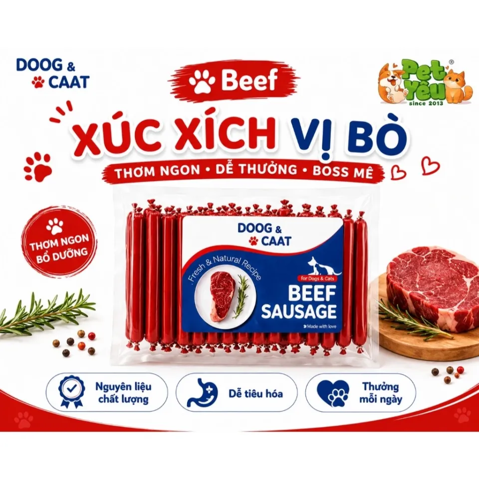 Xúc Xích DOOG & CAAT Dành Cho Chó Mèo - Gói 30 Cây