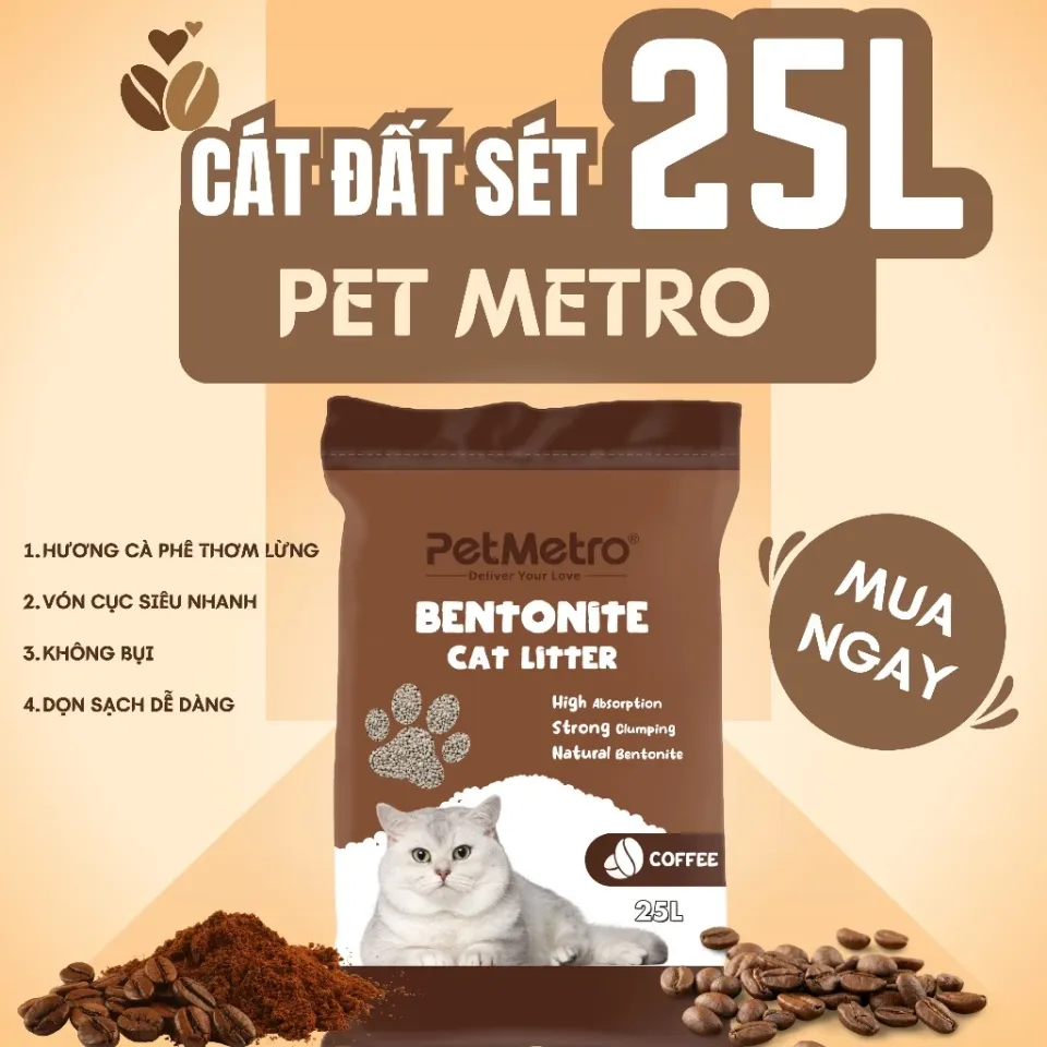 Cát đất sét PET METRO cho mèo