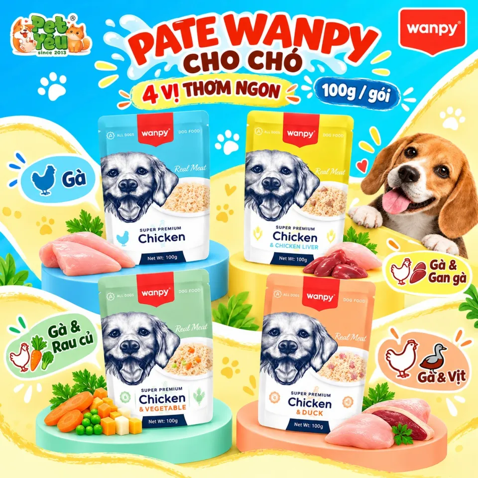 Pate Wanpy Real Meat dành cho chó - 100G