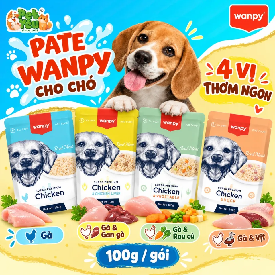 Pate Wanpy Real Meat dành cho chó - 100G