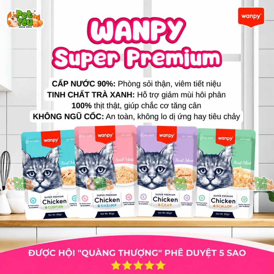 Pate Wanpy Super Premium Dành Cho Mèo - 85G