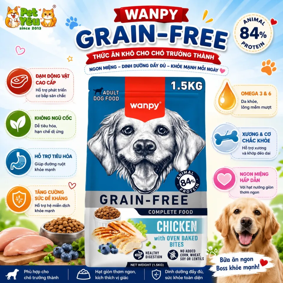 Hạt Wanpy Grain-Free cho chó mọi lứa tuổi