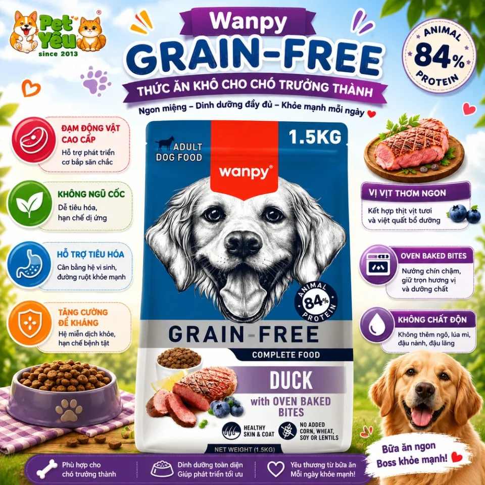 Hạt Wanpy Grain-Free cho chó mọi lứa tuổi