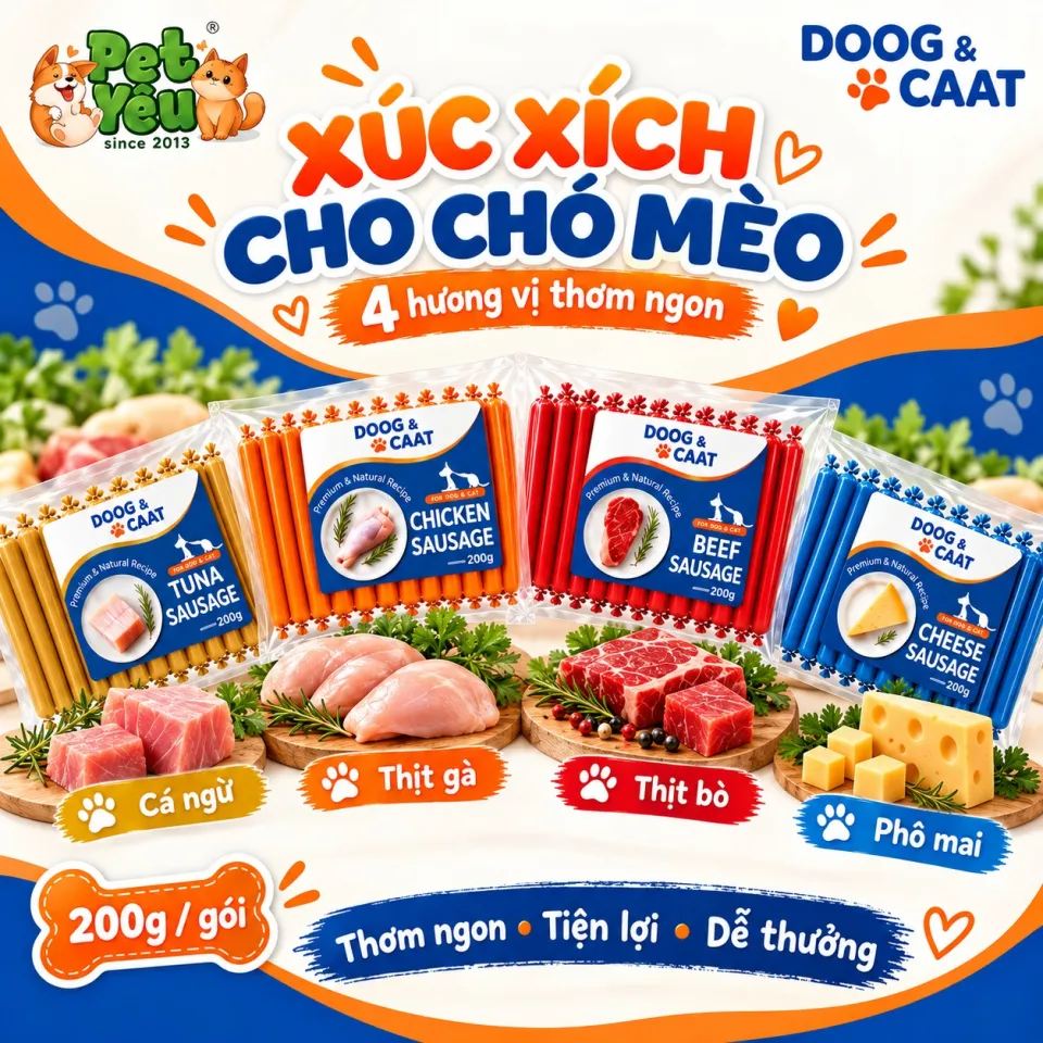 Xúc Xích DOOG & CAAT Dành Cho Chó Mèo - Gói 30 Cây-337