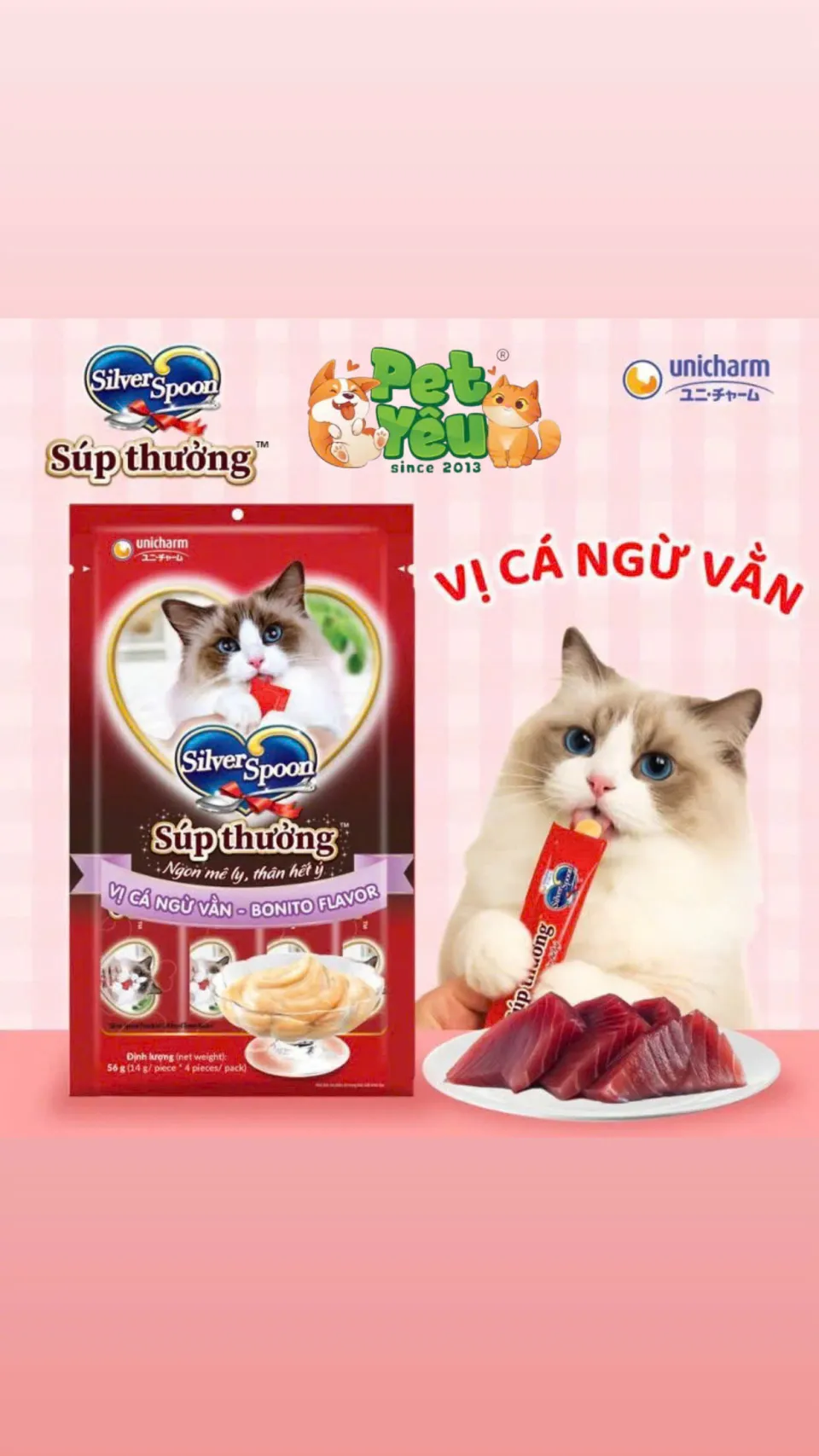Súp thưởng cho mèo Silver Spoon- Túi 56G (14Gx 4 gói)
