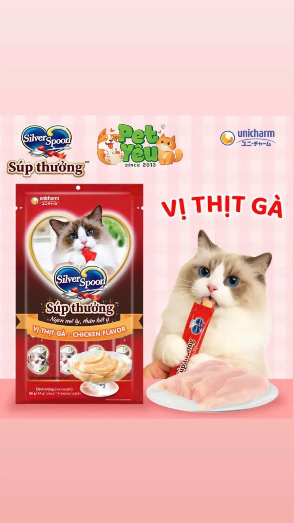 Súp thưởng cho mèo Silver Spoon- Túi 56G (14Gx 4 gói)