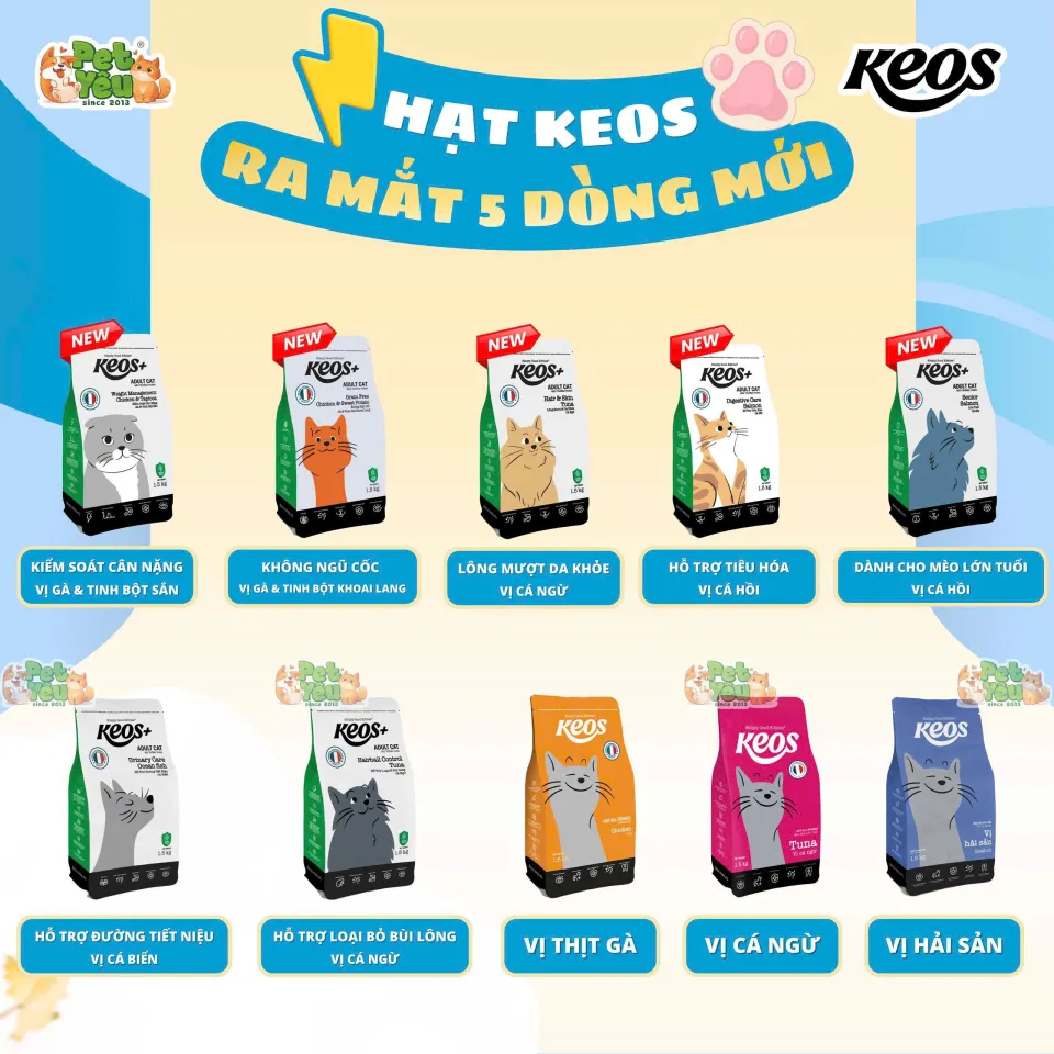 Thức ăn hạt dành cho mèo KEOS