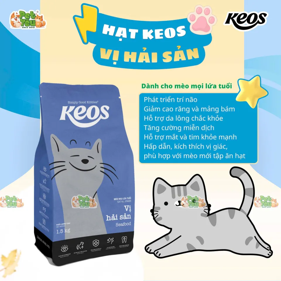 Thức ăn hạt dành cho mèo KEOS