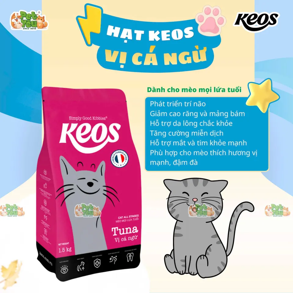 Thức ăn hạt dành cho mèo KEOS