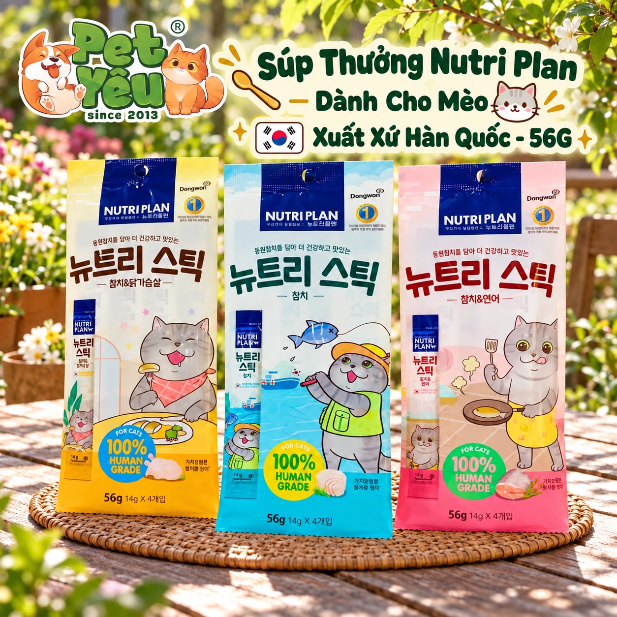 Súp Thưởng Nutri Plan Dành Cho Mèo Xuất Xứ Hàn Quốc - 56G